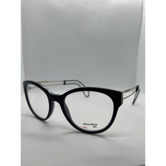 Miu Miu VMU 03P Cat Eye Eyeglasses‎ Black Gold Frames Designer main image 5